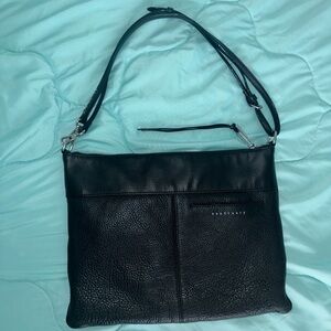 Sanctuary Black Leather Shoulder Bag